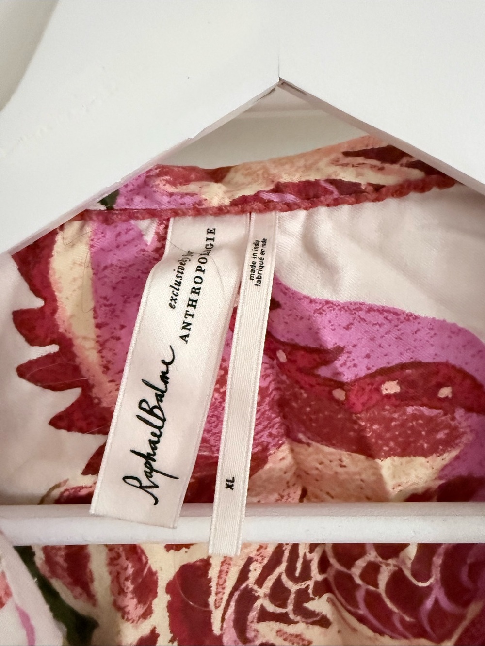 Anthropologie Pink, Green & Cream Floral Button-Up Pajama Top - Picture 2 of 5